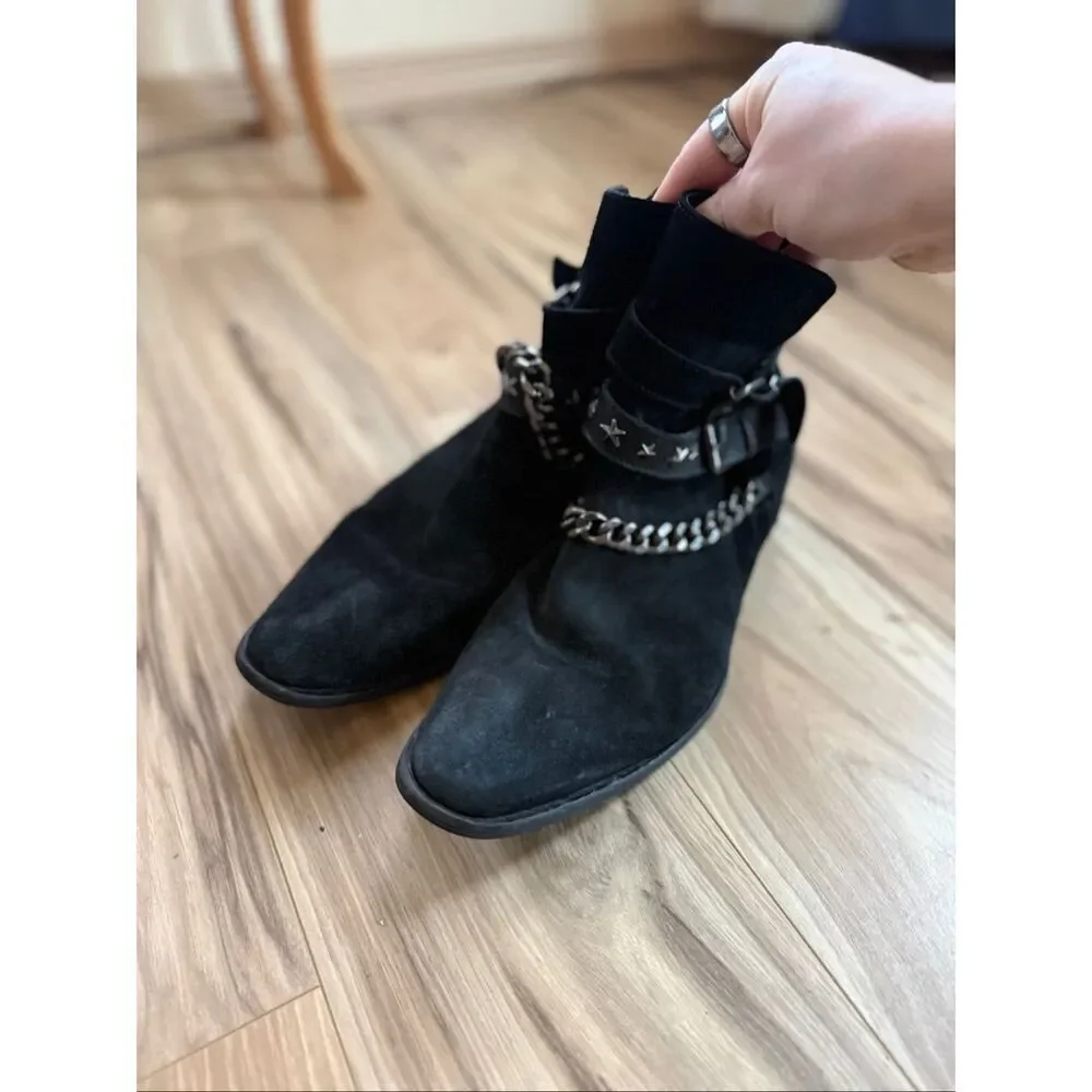 ALDO Men’s Black Suede Studded Siringo Boots Mens size 8